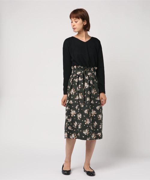 Earth セール Music Ecology アースミュージックアンドエコロジー のワンピース 花柄ドッキングワンピース 101h をセール価格で購入できます Earth ワンピース 花柄ドッキングワンピース ワンピース Music Ecology Music Ecology アース