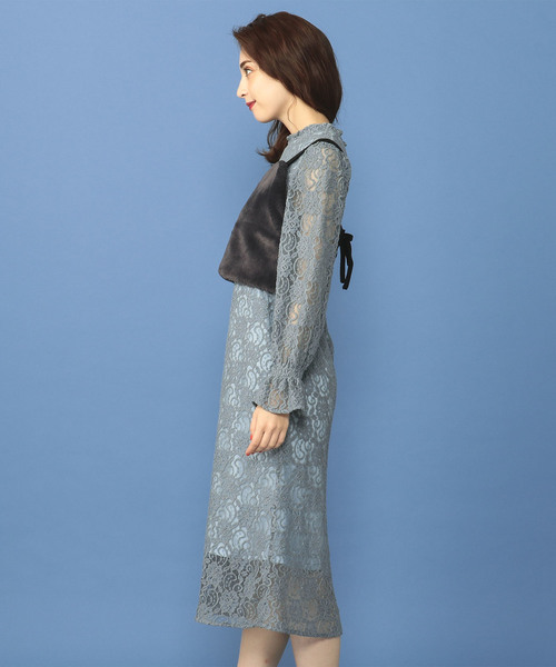 MIIA（ミーア）の「ファービスチェ×レースワンピースセット