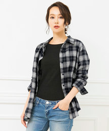 チェック柄ベーシックフランネルシャツ＊レディース/トップス[C3482]神戸レタス