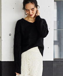 green label relaxing | CS カシミヤ ヘアリー Vネック ニット(ニット/セーター)