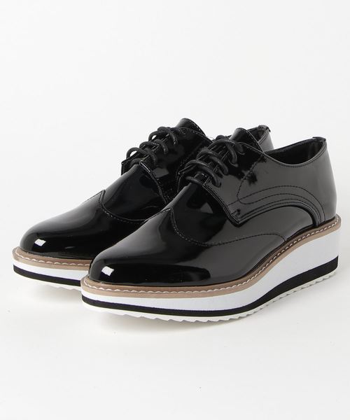 KOBE LETTUCE（コウベレタス）の「ライン入り厚底ソールオックスフォードシューズ（その他シューズ・レディース・ベージュ系その他/ブラック系その他/シルバー/ブラック/ホワイト・L/LL/M/S）」の4枚目の写真