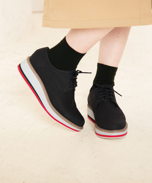 KOBE LETTUCE（コウベレタス）の「ライン入り厚底ソールオックスフォードシューズ（その他シューズ・レディース・ベージュ系その他/ブラック系その他/シルバー/ブラック/ホワイト・L/LL/M/S）」の7枚目の写真