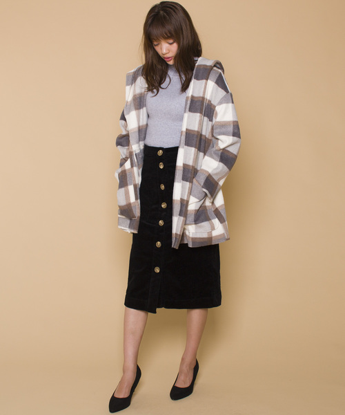 LUGG NAGG（ラグナグ）の「【Jewelobe/ ジュエローブ】チェック ガウンコート（その他アウター・レディース・グレー/ピンク・FREE）」の8枚目の写真