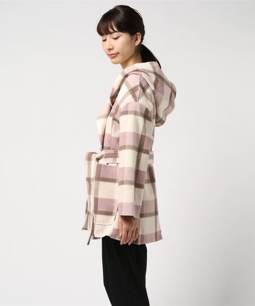 LUGG NAGG（ラグナグ）の「【Jewelobe/ ジュエローブ】チェック ガウンコート（その他アウター・レディース・グレー/ピンク・FREE）」の9枚目の写真