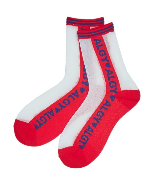 algy(アルジー)の「■タテロゴシースルークルーソックス(ソックス/靴下・キッズ・ブラック/レッド/ラベンダー・24/21)」の1枚目の写真