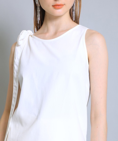 M/M ATTACHMENT（エムエムアタッチメント）の「【M/M ATTACHMENT(エムエムアタッチメント)】80/2強撚ラチネ タンクトップ LS91-610（シャツ/ブラウス・レディース・ベージュ/ホワイト・2）」の8枚目の写真