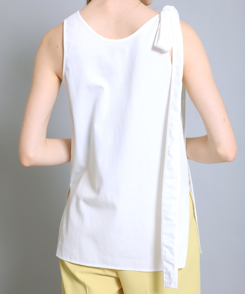 M/M ATTACHMENT（エムエムアタッチメント）の「【M/M ATTACHMENT(エムエムアタッチメント)】80/2強撚ラチネ タンクトップ LS91-610（シャツ/ブラウス・レディース・ベージュ/ホワイト・2）」の10枚目の写真