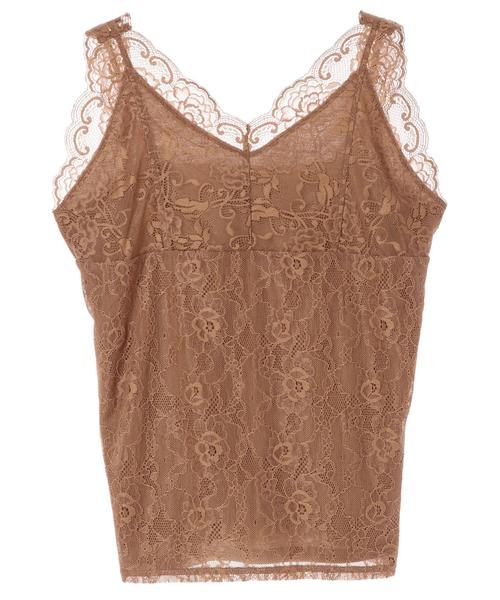 E hyphen world gallery(イーハイフンワールドギャラリー)の「Vネックレースタンク(その他アンダーウェア/インナー・レディース・ブラック/ベージュ/ブラウン/オフホワイト・FREE)」の12枚目の写真