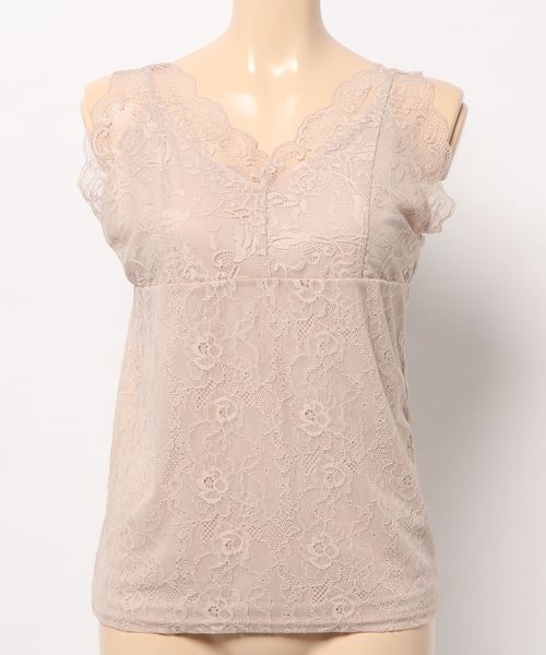 E hyphen world gallery(イーハイフンワールドギャラリー)の「Vネックレースタンク(その他アンダーウェア/インナー・レディース・ブラック/ベージュ/ブラウン/オフホワイト・FREE)」の15枚目の写真