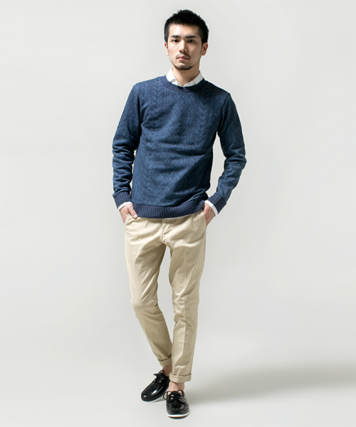 NANO universe(ナノユニバース)の「KNIT PRINT SWEAT(スウェット・メンズ・アイボリー/グレー/ブルー/ネイビー・LARGE/SMALL/MEDIUM)」の5枚目の写真