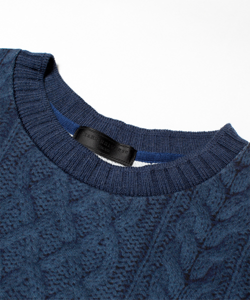 NANO universe(ナノユニバース)の「KNIT PRINT SWEAT(スウェット・メンズ・アイボリー/グレー/ブルー/ネイビー・LARGE/SMALL/MEDIUM)」の12枚目の写真