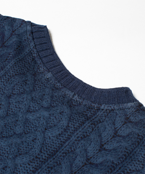 NANO universe(ナノユニバース)の「KNIT PRINT SWEAT(スウェット・メンズ・アイボリー/グレー/ブルー/ネイビー・LARGE/SMALL/MEDIUM)」の16枚目の写真