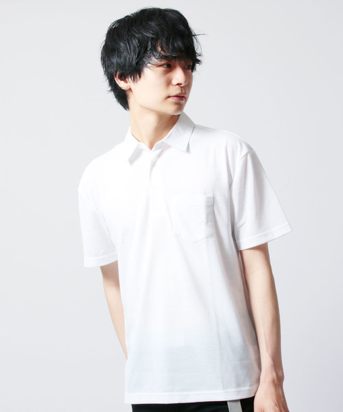 ASTRONOMY（アストロノミー）の「接触冷感ポリ鹿の子半袖ポロシャツ（ポロシャツ・メンズ・ホワイト/ブラック/ネイビー/グレー/カーキ・LL/M/L）」の2枚目の写真