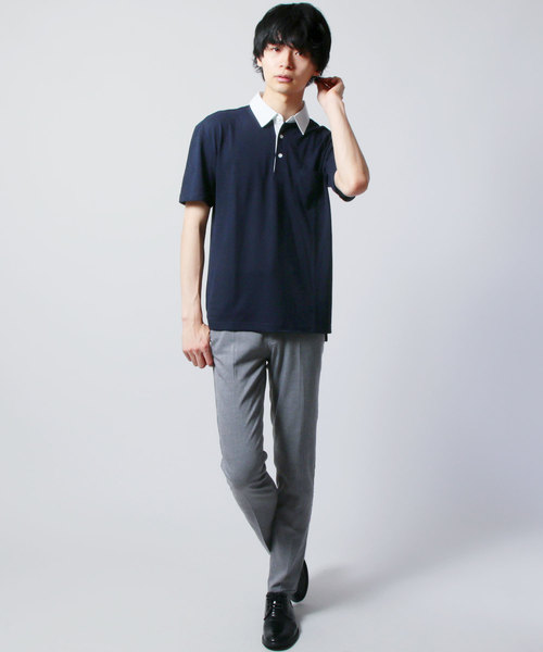 ASTRONOMY（アストロノミー）の「接触冷感ポリ鹿の子半袖ポロシャツ（ポロシャツ・メンズ・ホワイト/ブラック/ネイビー/グレー/カーキ・LL/M/L）」の7枚目の写真