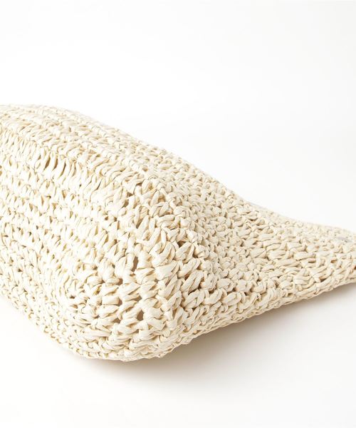 LAP（ラップ）の「【Port / ポート】ウッドハンドル ストロー編みバッグ（トートバッグ・レディース・ブラウン/オフホワイト・FREE）」の3枚目の写真