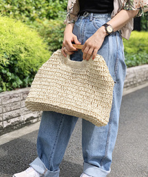 LAP | 【Port / ポート】ウッドハンドル ストロー編みバッグ(トートバッグ)