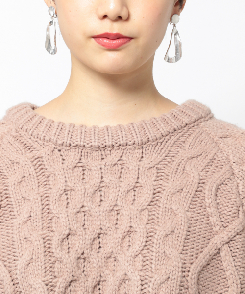 PAGEBOY（ページボーイ）の「ケーブルクルーネックプルオーバー（ニット/セーター・レディース・パープル/オフホワイト/ライトブラウン・FREE）」の20枚目の写真