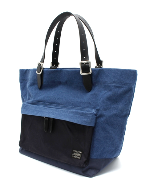 PORTER(ポーター)の「PORTER BRIDGE TOTE BAG SMALL <B印 YOSHIDA SELECT>(トートバッグ・メンズ・ベージュ/ブルー/ブラック・ONE SIZE)」の4枚目の写真