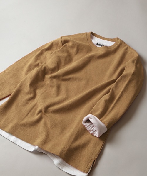 JOURNAL STANDARD(ジャーナルスタンダード)の「【2枚SET】スラブワッフルレイヤード #(Tシャツ/カットソー)」|ベージュ