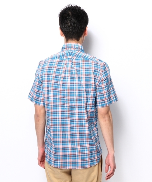 coen（コーエン）の「コーエンチェック柄半袖シャツ（シャツ/ブラウス・メンズ・ネイビー/ダークグリーン/コバルトブルー/レッド・SMALL/MEDIUM/LARGE/X-LARGE/X-SMALL）」の10枚目の写真