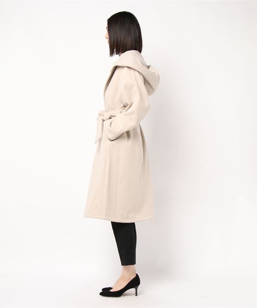 fifth（フィフス）の「フーディーガウンコート（トレンチコート・レディース・ブラック/ブラウン/アイボリー・MEDIUM/SMALL）」の5枚目の写真
