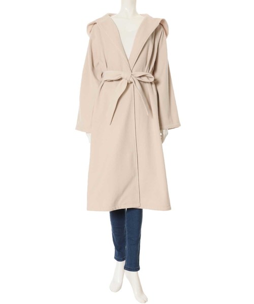 fifth（フィフス）の「フーディーガウンコート（トレンチコート・レディース・ブラック/ブラウン/アイボリー・MEDIUM/SMALL）」の2枚目の写真