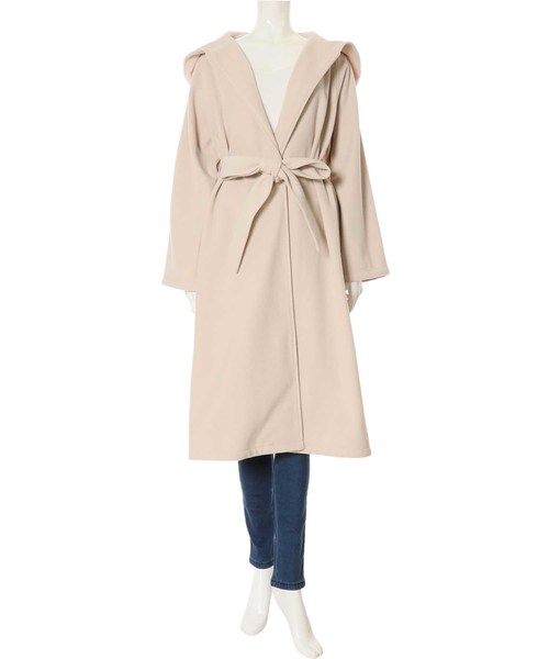 fifth（フィフス）の「フーディーガウンコート（トレンチコート・レディース・ブラック/ブラウン/アイボリー・MEDIUM/SMALL）」の10枚目の写真