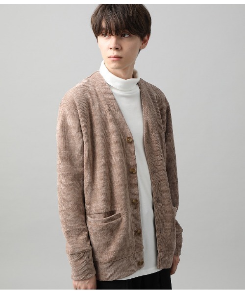 JUNRED（ジュンレッド）の「メランジモールカーディガン（カーディガン/ボレロ・メンズ・ベージュ/ネイビー/ワイン・S/M/L）」の2枚目の写真