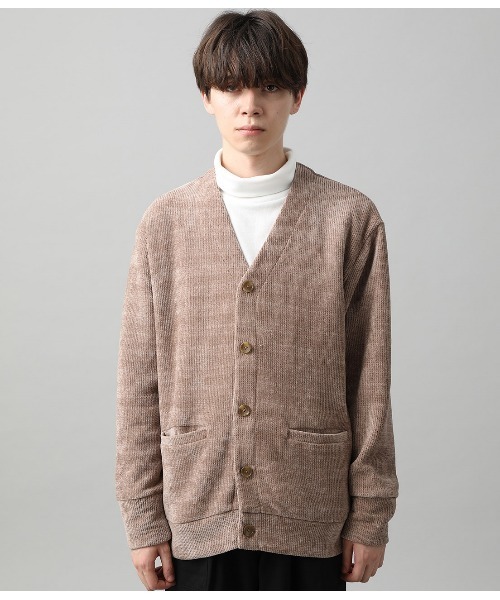 JUNRED（ジュンレッド）の「メランジモールカーディガン（カーディガン/ボレロ・メンズ・ベージュ/ネイビー/ワイン・S/M/L）」の4枚目の写真