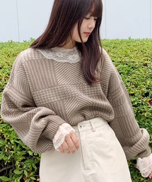 チェックニットプルオーバー【ZOZOTOWN限定アイテム】