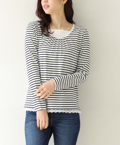 セール オーガニック胸レースｔ Tシャツ カットソー Honeys ハニーズ のファッション通販 Zozotown