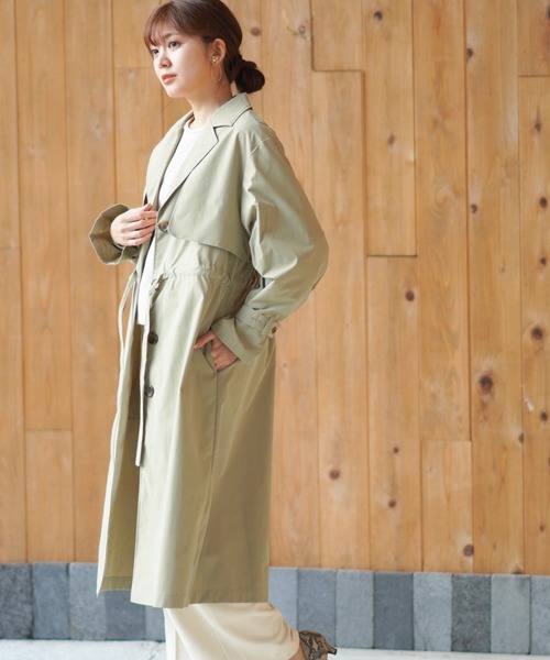 rps（アールピーエス）の「トレンチワンピコート（トレンチコート・レディース・ベージュ/ライトカーキ/グレイッシュベージュ・M）」の3枚目の写真