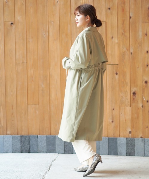 rps（アールピーエス）の「トレンチワンピコート（トレンチコート・レディース・ベージュ/ライトカーキ/グレイッシュベージュ・M）」の10枚目の写真