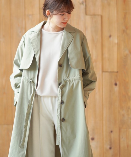 rps（アールピーエス）の「トレンチワンピコート（トレンチコート・レディース・ベージュ/ライトカーキ/グレイッシュベージュ・M）」の11枚目の写真