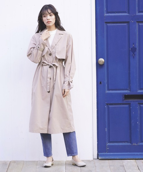 rps（アールピーエス）の「トレンチワンピコート（トレンチコート・レディース・ベージュ/ライトカーキ/グレイッシュベージュ・M）」の12枚目の写真