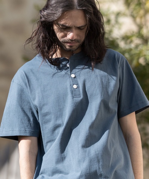 CAMBIO（カンビオ）の「mt6399-Henley Neck Tee Tシャツ（Tシャツ/カットソー・メンズ・ホワイト/ブラック/グレー/インディゴブルー/スミクロ・S/M/L/XL）」の5枚目の写真