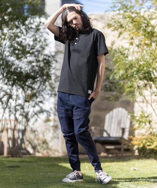 CAMBIO（カンビオ）の「mt6399-Henley Neck Tee Tシャツ（Tシャツ/カットソー・メンズ・ホワイト/ブラック/グレー/インディゴブルー/スミクロ・S/M/L/XL）」の15枚目の写真