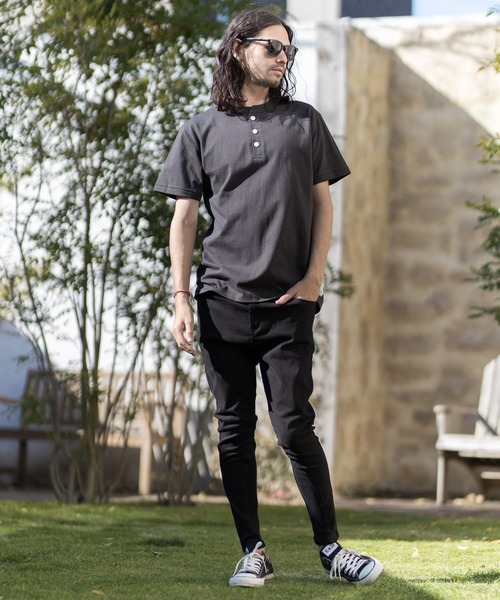 CAMBIO（カンビオ）の「mt6399-Henley Neck Tee Tシャツ（Tシャツ/カットソー・メンズ・ホワイト/ブラック/グレー/インディゴブルー/スミクロ・S/M/L/XL）」の6枚目の写真