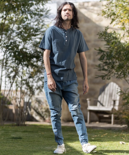 CAMBIO（カンビオ）の「mt6399-Henley Neck Tee Tシャツ（Tシャツ/カットソー・メンズ・ホワイト/ブラック/グレー/インディゴブルー/スミクロ・S/M/L/XL）」の18枚目の写真