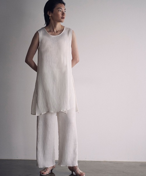SEA（シー）の「リンクル リラックスパンツ（その他パンツ・レディース・ホワイト/ベージュ・ONE SIZE）」の2枚目の写真