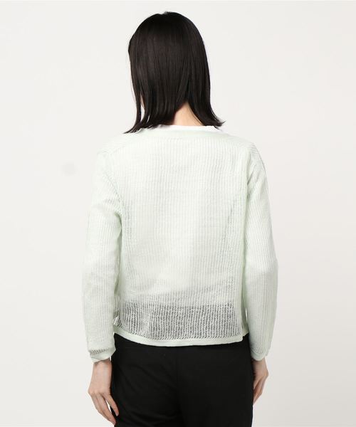SAISON DE PAPILLON（セゾンドパピヨン）の「ショート丈透かし編み薄手カーディガン（カーディガン/ボレロ・レディース・ミント/ベージュ/ブラック・M/L）」の12枚目の写真