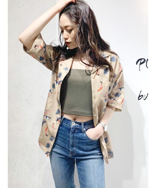 GYDA（ジェイダ）の「original ALOHA シャツ（シャツ/ブラウス・レディース・ブラック/ベージュ/オフホワイト・FREE）」の18枚目の写真