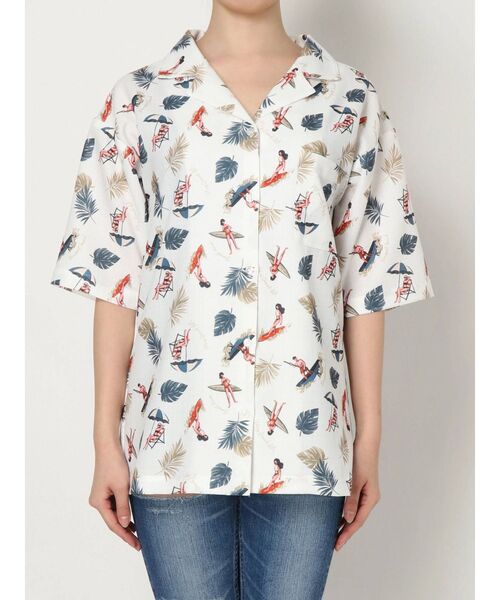 GYDA（ジェイダ）の「original ALOHA シャツ（シャツ/ブラウス・レディース・ブラック/ベージュ/オフホワイト・FREE）」の14枚目の写真