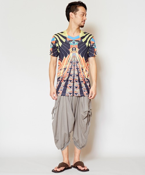 チャイハネ（チャイハネ）の「【チャイハネ】総柄プリントメンズTシャツ（Tシャツ/カットソー・メンズ・イエロー/レッド/ブルー・FREE）」の15枚目の写真