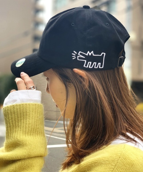 Keith Haring/キースヘリング】刺繍 ローキャップ（キャップ）｜Keith