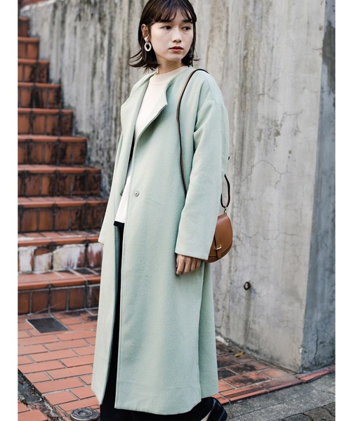 抜群ファッション通販 ジャケット アウター冬の地味コーデ脱出 さっと羽織って女っぽいきれい色ガウンコート その他アウター