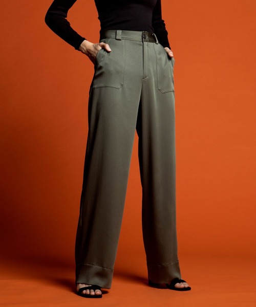 Sov.(ソブ)の「アルタイルサランクレープパンツ(その他パンツ・レディース・ベージュ/カーキ・36/38)」の1枚目の写真