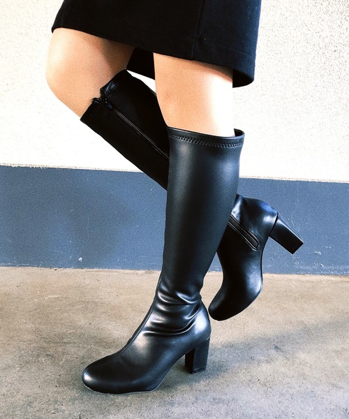Noubel Voug Relax（ヌーベルヴォーグリラックス）の「ストレッチロングブーツ（ブーツ・レディース・ブラック/ブラック系その他・S/M/L/LL/3L）」の13枚目の写真