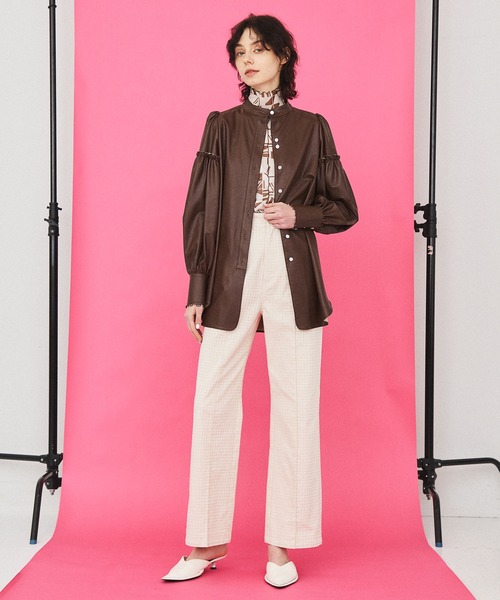 INella（イネラ）の「【INella(イネラ)】タイルプリントシアートップス（Tシャツ/カットソー・レディース・ブラウン/グリーン/イエロー・FREE）」の18枚目の写真