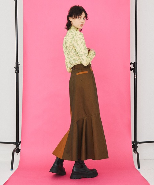 INella（イネラ）の「【INella(イネラ)】タイルプリントシアートップス（Tシャツ/カットソー・レディース・ブラウン/グリーン/イエロー・FREE）」の22枚目の写真